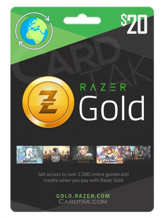 گیفت کارت ریزر گلد 20 دلاری گلوبال (Global) Razer Gold 50 RM Gift Card Malaysia